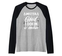 Mister Good Lookin sta cucinando un divertente barbecue Dad Humor Maglia con Maniche Raglan