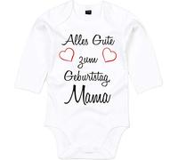 Mister Merchandise Baby Body Alles gute zum Geburtstag, Papa Mama Oma Opa pagliaccetto Bodysuit con stampa amorevole bianco Compleanno, mamma. Weiß - Langarm : 6-12 Monate : 66-76cm