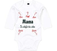 Mister Merchandise Baby Body Papa Mama Oma Opa, hai già finito di avvolgere, body suit con stampa amorevole bianco Mama Weiß - Langarm : 6-12 Monate : 66-76cm