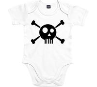 Mister Merchandise Baby Body Skull Cartoon Pagliaccetto con stampa amorevole Rock Roll Teschio Metallico, Bianco, 0-3