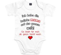 Mister Merchandise Baby Body Tollste Mama auf der Welt - bleibt die Nacht wach pagliaccetto stampato amorevolmente notte sonno stanco bianco 6 - 12