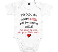 Mister Merchandise Baby Body Tollste nonna sul mondo - bleibt die Nacht wach pagliaccetto stampato amorevolmente notte sonno stanco bianco 3 - 6