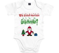 Mister Merchandise Baby Body Wo sind meine Regale? Pagliaccetto con stampa amorevole Babbo Natale bianco 6-12