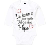 Mister Merchandise Body per bambini con scritta in tedesco “Ich kann es kaum erwarten Dich zu sehen Mama”, colore giallo bianco Papà Weiß : 6-12 Monate : 66-76cm