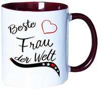 Mister Merchandise Tazza da caffè con scritta in lingua tedesca "Beste Frau der Welt", moglie di Heirat Ehe Danke", colore: bianco
