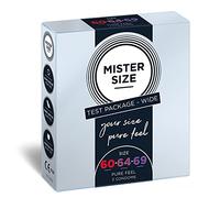 MISTER SIZE Preservativi in confezione da 3 pezzi (60-64 - 69 mm) / preservativo sentito e sottilissimo/condome extra sottili ed extra sottili / 100% lattice di gomma naturale/sensazione naturale