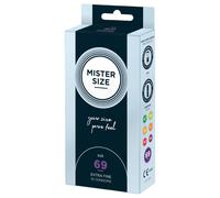 MISTER SIZE - Pure Feel Profilattici Lubrificanti (Extra Sottili, Extra Lubrificati) / Taglia Individuale 69 mm a un Pacco da 10 - Preservativi Sottili 100% Lattice Naturale