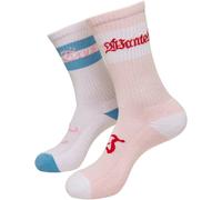 Mister Tee Calze Trust Wanted 2 Paia Scritte Sportsocken Lightrose/White