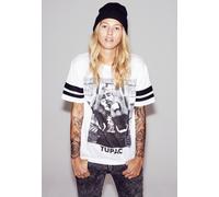 Mister Tee Camicia femminile Donna 2Pac Stripes Tee White S Bianco