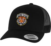 Mister Tee Detroit Tiger Head Patch 5-Panel Retro Trucker Cap MT3759 Einheitsgröße Nero