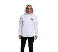 Mister Tee Felpa con cappuccio LA a manica lunga, stampa frontale e posteriore, tasca frontale, moda urbana, colori diversi, taglie XS-XXL