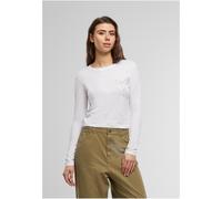 Mister Tee Ladies Bow Oneliner Ladies Short Longsleeve MST247 L Bianco