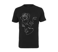 Mister Tee Ladies One Line Rosa Tee Donna Art Happiness Donna Black Nuovo
