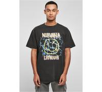 Mister Tee Litio Oversize Té Nirvana Smiley T-Shirt Girocollo a Manica Corta