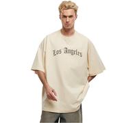 Mister Tee Los Angeles Wording New Huge Tee Whitesand, M T-Shirt, Sabbia, M Plus Uomo