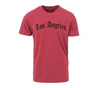 Mister Tee Los Angeles Wording Tee, T-Shirt Uomo, Ruby,