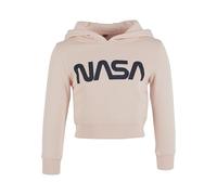 Mister Tee Mädchen Kids NASA Cropped Hoody Kapuzenpullover, Rosa (Pink 00185), 152 (Herstellergröße: 146/152)