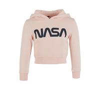 Mister Tee Mädchen Kids NASA Cropped Hoody Kapuzenpullover, Rosa (Pink 00185), (Herstellergröße: 122/128)