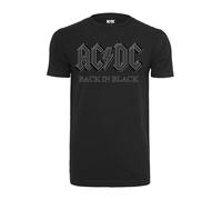 MERCHCODE ACDC Back in Black Tee T-Shirt, Nero, S Uomo