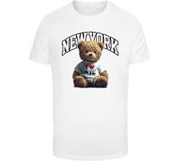 Mister Tee Maglietta con orso del New York College MT3763 M Bianco