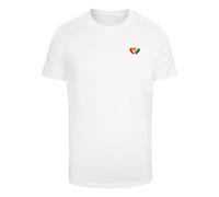 Mister Tee Maglietta 'Double Hearts Pride' giallo / lilla / rosso fuoco / bianco Uomo Mister Tee S giallo / lilla / rosso fuoco / bianco