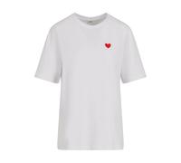 Mister Tee Maglietta 'Heart Shape' rosso chiaro / bianco Donna Mister Tee XXXL