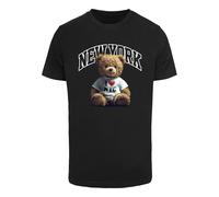 Mister Tee Maglietta 'New York College Bear' marrone / rosso sangue / nero / bianco Uomo Mister Tee XXL marrone / rosso sangue / nero / bianco