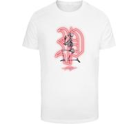 Mister Tee Maglietta Pray Neon Skull MT3891 S Bianco