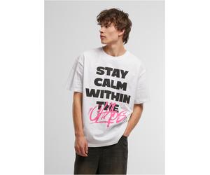 Mister Tee Maglietta Stay Calm In Chaos Oversize MT3870 5XL Bianco