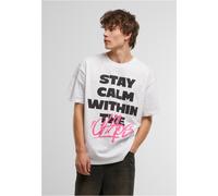 Mister Tee Maglietta Stay Calm In Chaos Oversize MT3870 S Bianco