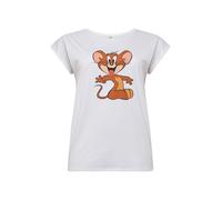 Mister Tee Maglietta 'Tom & Jerry Mouse' bianco Donna Mister Tee XL bianco