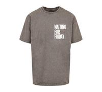 Mister Tee Maglietta 'Waiting For Friday' grigio denim / bianco Uomo Mister Tee L