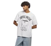 Mister Tee Mt3865-life Happens Coffee Helps Oversize Tee T-Shirt, Bianco, XL Uomo