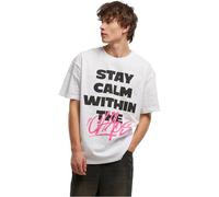 Mister Tee Mt3870-stay Calm in Chaos Oversize Tee T-Shirt, Bianco, L Uomo