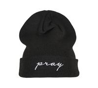 Mister Tee Pray Ricamato Beanie Flap Cappello A Coste Unisex