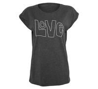 Mister Tee T-Shirt Donna Love Tee Stampato Charcoal Cotone Girocollo