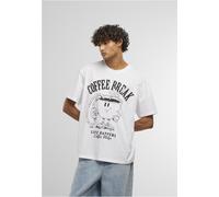 Mister Tee T-shirt Life Happens Coffee Helps Oversize MT3865 XL Bianco