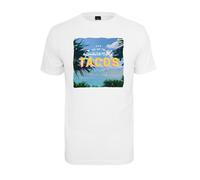 Mister Tee Tacos T-Shirt Oberteil Estate Spiaggia Palme Bianco Cotone Uomini