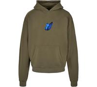 Mister Tee Felpa con Cappuccio Unisex Le Papillon Heavy Oversize, Oliva, L