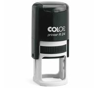 Mister Timbri Timbro Autoinchiostrante Colop Printer R24 Ø24 mm Rotondo Personalizzabile - 4 Righe di Testo, Ecologico e Ideale per Dati Aziendali o Firma