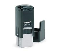 Mister Timbri Timbro Autoinchiostrante Trodat 12x12 mm Quadrato Personalizzabile - 3 Righe di Testo, Ecologico e Ideale per Dati Aziendali o Firma