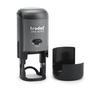 Mister Timbri Timbro Autoinchiostrante Trodat 46025 Ø25 mm Rotondo Personalizzabile - 4 Righe di Testo, Ecologico e Ideale per Dati Aziendali o Firma