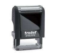 Mister Timbri Timbro Autoinchiostrante Trodat 4910 26x9 mm Rettangolare Personalizzabile - 2 Righe di Testo, Ecologico e Ideale per Dati Aziendali o Firma