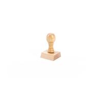 Mister Timbri Timbro in Legno Manuale 40x40 mm Quadrato Personalizzabile - 2 Righe di Testo, Ecologico e Ideale per Dati Aziendali o Firma