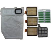 Mister vac A923 18 x Fleece Vacuum Bags for Vorwerk Kobold VK 135/136 / 3 x Hepa Filter/Motor Filter / 10 x Scented Sticks Green