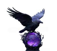 misteriosa lampada a LED a sfera con luce viola, decorazione per collezionisti di Halloween, versatile, in soggiorno, bagno o corridoio (nero, 22,5 cm)
