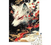 Misteriosa Volpe Bianca Puzzle 1000 Pezzi Puzzle per Adulti Stile Arte Orientale Gioco di Puzzle 1000 Pezzi Relax Famiglia Decorazione Regalo 52x38cm/1000pcs