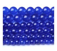 Misteriose perline di calcedonio blu, pietre preziose rotonde di cristallo per la creazione di gioielli fai da te, 1 filo da 39,4 cm, 45 pezzi, 8 mm