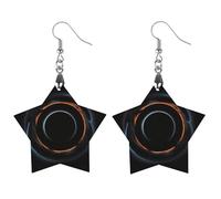 Misteriosi orecchini in legno cosmici con buchi neri da donna, gioielli vintage eleganti in legno, orecchini leggeri per matrimoni, feste, regalo di tutti i giorni, Star, Legno, Legno