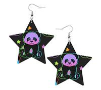 Misteriosi panda Orecchini in pelle a forma di stella Orecchini pendenti semplici da donna per lei
